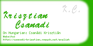 krisztian csanadi business card